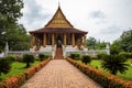 The Architecture and Ancient Buddha image and Sculpture Detail of Hor Pha keo Museum.Haw Pha Kaew Museum in Vientiane, Laos