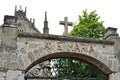 Architecture of ancient Catholic church in the neo-Gothic style Royalty Free Stock Photo