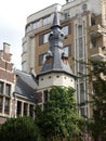 Close-up of a tower in Antwerp, Belgium Royalty Free Stock Photo