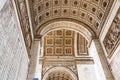 Architecture of the Arch of Triumph or Arc de Triomphe, Champs-Elysees in Paris, France Royalty Free Stock Photo