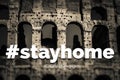 Architecture and arches of the Colosseum in Rome, Italy. Royalty Free Stock Photo