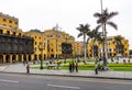 Architecture around Plaza Mayor in downtown Lima, Peru