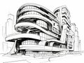 Architecture is the art and science of designing building in hand-drawn style Royalty Free Stock Photo