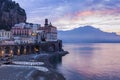 Architecture of Atrani at sunrise Royalty Free Stock Photo