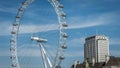 Enjoying a lovely view of the London eye from the bank of river Thames;