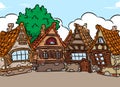 Architecture background medieval house