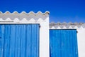 Architecture balearic islands white blue door Royalty Free Stock Photo