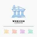 Architecture, bank, banking, building, federal 5 Color Line Web Icon Template isolated on white. Vector illustration