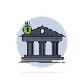 Architecture, bank, banking, building, federal Flat Color Icon Vector