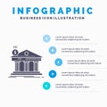 Architecture, bank, banking, building, federal Infographics Template for Website and Presentation. GLyph Gray icon with Blue