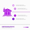 Architecture, bank, banking, building, federal Infographics Template for Website and Presentation. GLyph Purple icon infographic