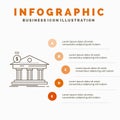 Architecture, bank, banking, building, federal Infographics Template for Website and Presentation. Line Gray icon with Orange