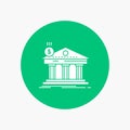 Architecture, bank, banking, building, federal White Glyph Icon in Circle. Vector Button illustration