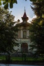 Architecture in the Baroque style on Boulevard of Carol the First in Sinaia city in Romania, 2021