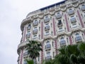 Architecture of Batumi in cloudy weather. Unusual house. Hotel and apartments in Batumi