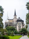 Architecture of Batumi in cloudy weather. Unusual house. Hotel and apartments in Batumi. Old city