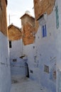 Architecture of beautiful blue city of Chefchaouen, Morocco. Royalty Free Stock Photo