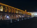 Architecture with beautiful night illumination in Lodz Royalty Free Stock Photo