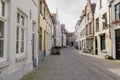 Architecture of bicked street of Brugge town in Begium Royalty Free Stock Photo