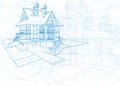 Architecture blueprint - house Royalty Free Stock Photo