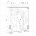 Architecture blueprint plan of beauty boutique with fluid shape construction