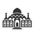 Architecture building symbol, historical building, black icon of mosque, temple