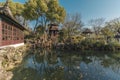 Architecture, buildings and landscapes of Suzhou Humble Administrator`s Garden, the most famous Chinese classic garden in Suzhou, Royalty Free Stock Photo