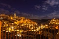 ARCHITECTURE AND BUILDINGS.Sassi di Matera: Christmas Night.ITALY (Basilicata) Royalty Free Stock Photo