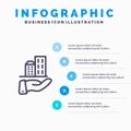Architecture, Business, Modern, Sustainable Line icon with 5 steps presentation infographics Background