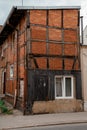 Architecture of Bydgoszcz. Houses of the city in Poland. Old red brick houses. Buildings with wooden inserts. Europe Royalty Free Stock Photo