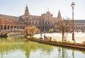 Architecture and canals of Spain square, Seville, Spain Royalty Free Stock Photo