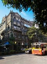 Architecture in the center of Mumbai. Transport in India. Editorial Mumbai India 30.12.2018