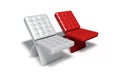 Architecture chair select concept, 3d render Royalty Free Stock Photo