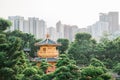 Architecture in the Chi Lin Nunnery, Largest Buddhist Temple in Kowloon, Hong Kong Royalty Free Stock Photo