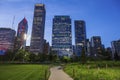 Architecture of Chicago at night Royalty Free Stock Photo