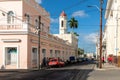 Architecture of Cienfuegos, Cuba. Traditional colonial style colored buildings