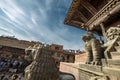 architecture of the city of Bhaktapur. Nepal,