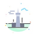 Architecture and City, Buildings, Canada, Tower, Landmark Abstract Flat Color Icon Template