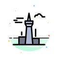 Architecture and City, Buildings, Canada, Tower, Landmark Abstract Flat Color Icon Template