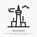 Architecture and City, Buildings, Canada, Tower, Landmark Line Icon Vector