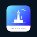Architecture and City, Buildings, Canada, Tower, Landmark Mobile App Button. Android and IOS Glyph Version