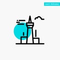 Architecture and City, Buildings, Canada, Tower, Landmark turquoise highlight circle point Vector icon