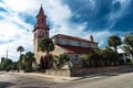 Architecture city museum st. Augustine, Palms and Spanish flavor Royalty Free Stock Photo