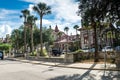 Architecture city museum st. Augustine, Palms and Spanish flavor Royalty Free Stock Photo