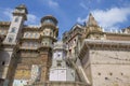 Architecture in the city of Varanasi of India on the Ganges River Royalty Free Stock Photo