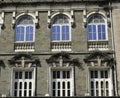 Architecture: Close up of a Building with Round Arched Windows Near Mumbai,India Royalty Free Stock Photo