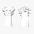 Architecture columns details vector image,architectural decoration Royalty Free Stock Photo