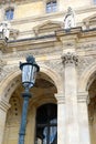 Architecture with columns and light post, Paris, France Royalty Free Stock Photo