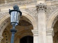 Architecture with columns and light post, Paris, France Royalty Free Stock Photo