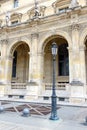 Architecture with columns and light post, Paris, France Royalty Free Stock Photo